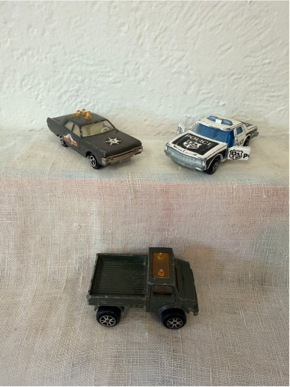 Vintage Majorette Die-Cast Police Military Car Lot of 3 Made in France